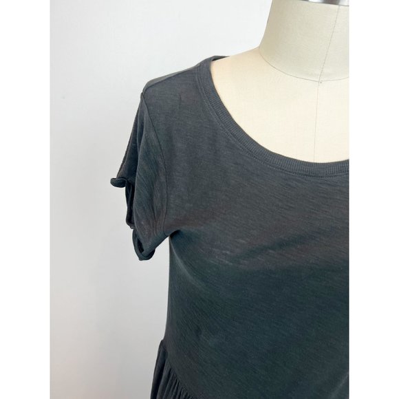 NATION LTD Roman Cotton Tiered T-shirt Dress Sz XS Washed Black - Picture 7 of 15